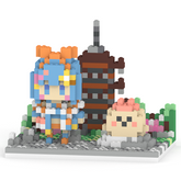 【直筆サイン&メッセージ入りカード + 缶バッジ付き】福音るり + ミニキャラ + ステージセット